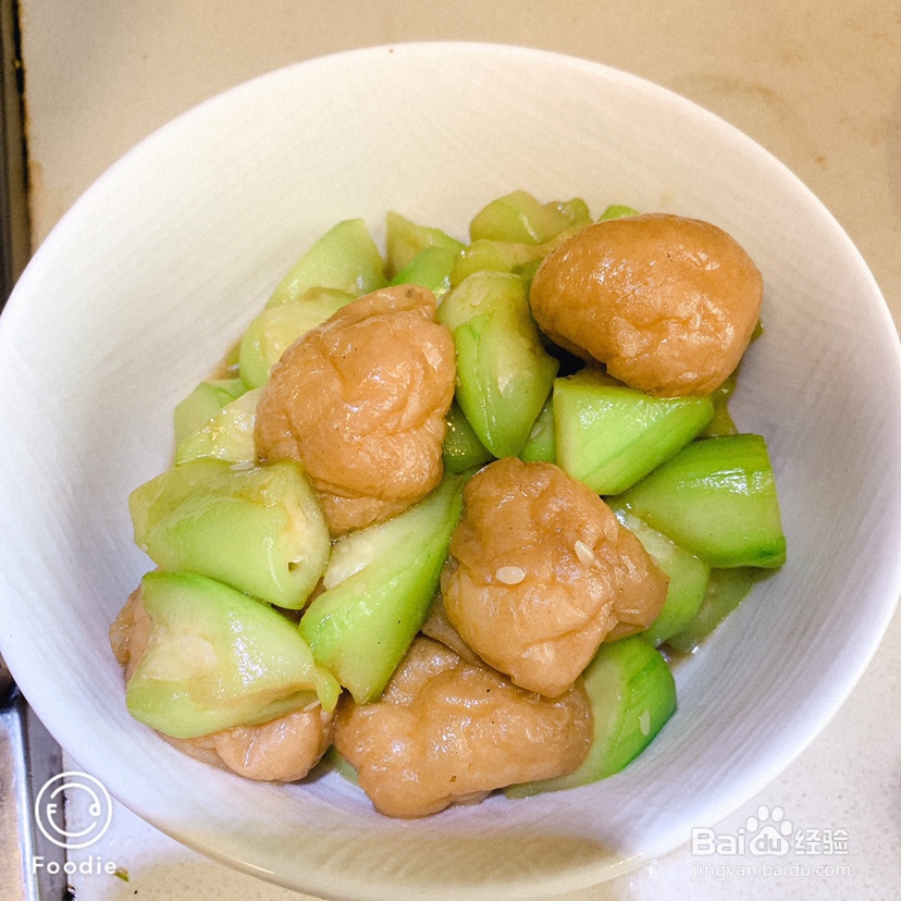 酥到掉渣的丝瓜炒鱼面筋