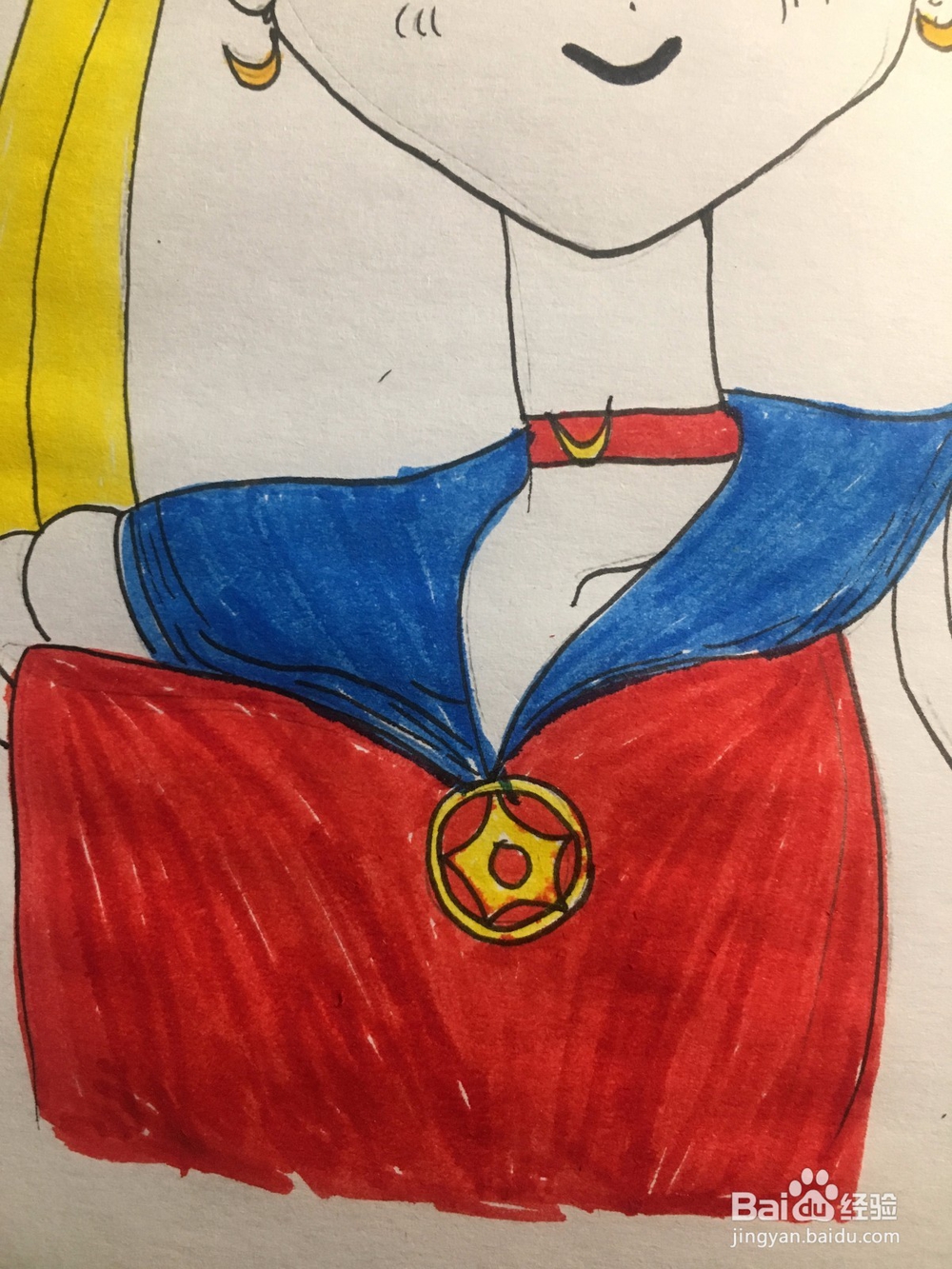 画美少女战士 美少女战士的彩色涂鸦 简笔画