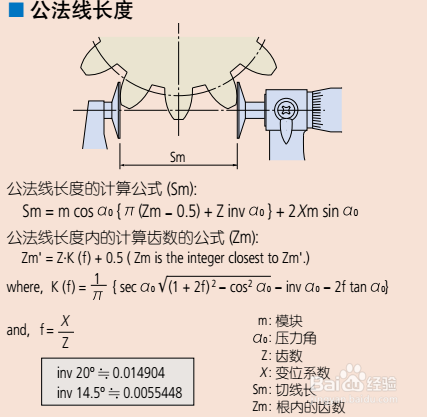 斜齿公法线测量方法