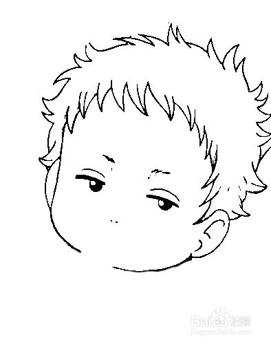 简笔画-如何画Q版人物银魂勘七郎的简笔画