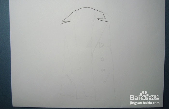 彩铅如何画无袖V领风衣