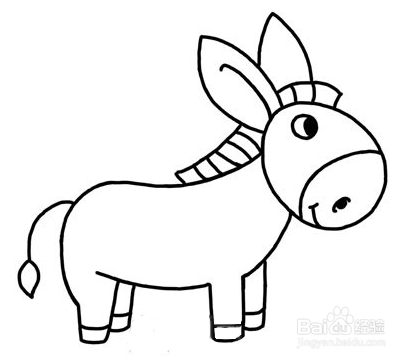如何画一头小毛驴