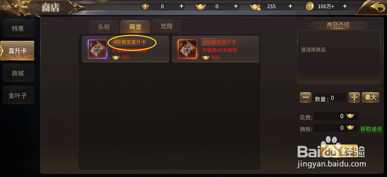 绝世武林在哪里可以买到4级萌宠直升卡