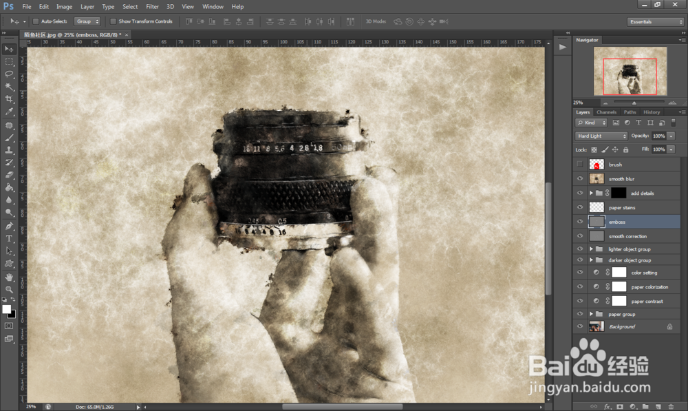PS把普通照片制作成破旧老照片效果