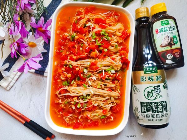 低卡低脂茄汁金针菇