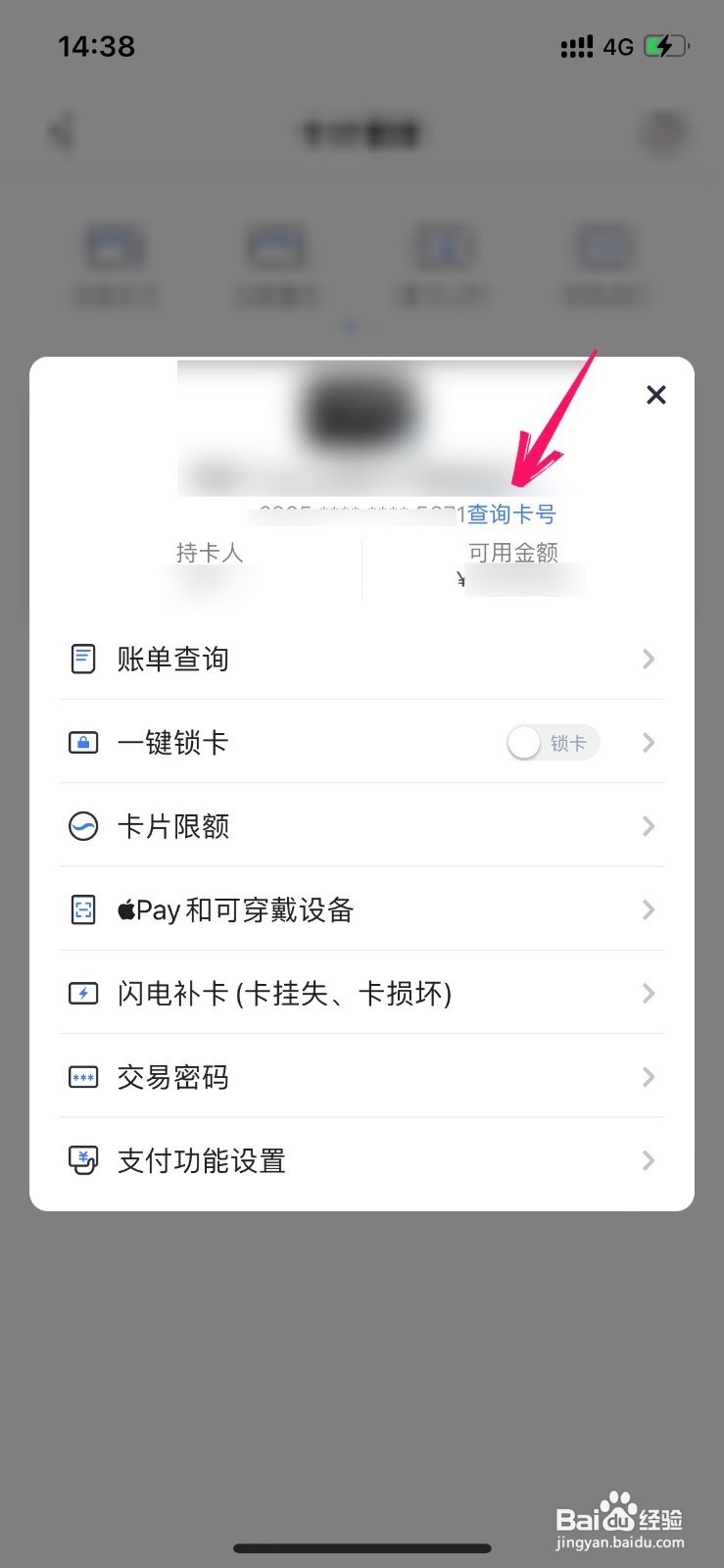 掌上生活怎样查看完整卡号码