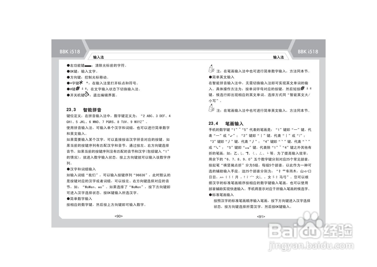 步步高i518手机使用说明书:[5]