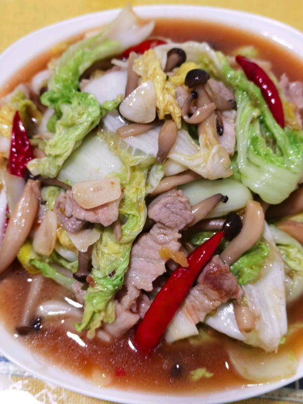 小白菜炒蟹黄菇