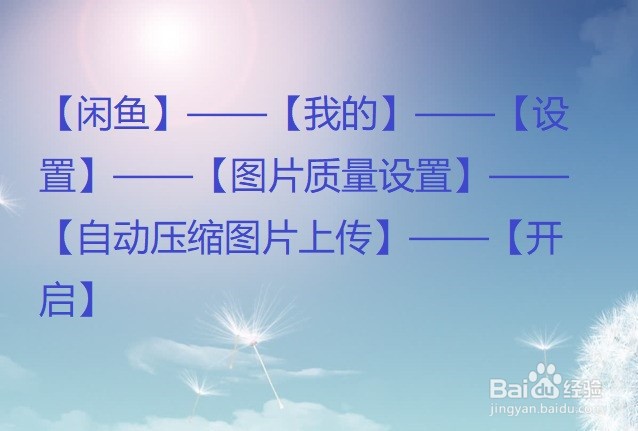 闲鱼怎么设置自动压缩图片上传?