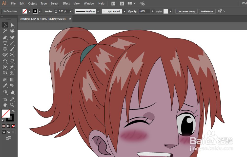 如何用ILLUSTRATOR绘制可爱的娜美