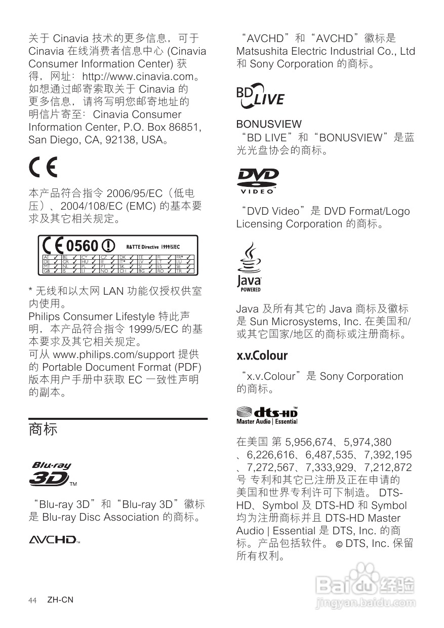 飞利浦HTB7590KD/98 5.1 家庭影院使用说明书:[3]