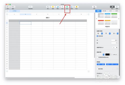 Numbers表格“空白”模板中如何插入形状