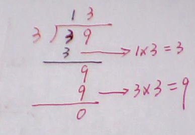 39÷3竖式计算怎么算