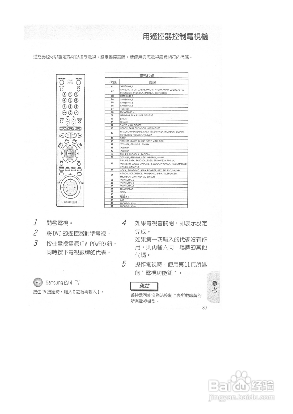 三星DVD-M408K型DVD放映机使用说明书:[2]