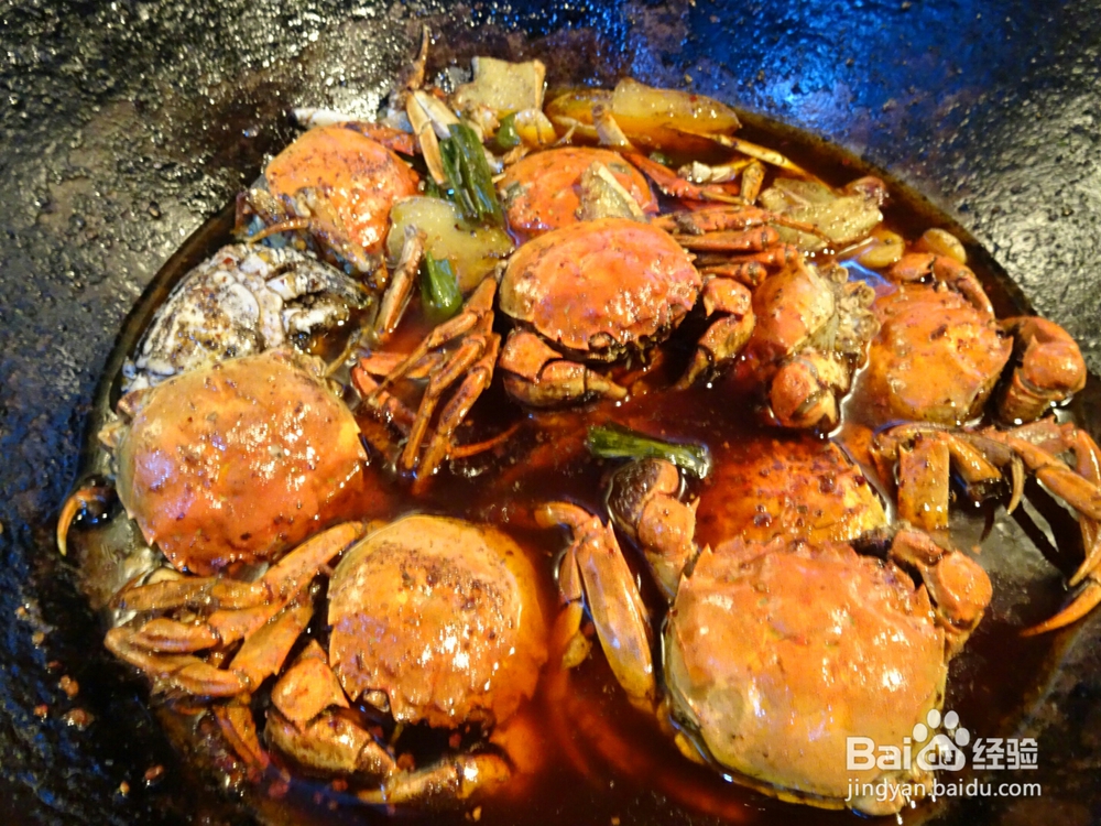自己做辣炒螃蟹麻辣螃蟹海鲜美食