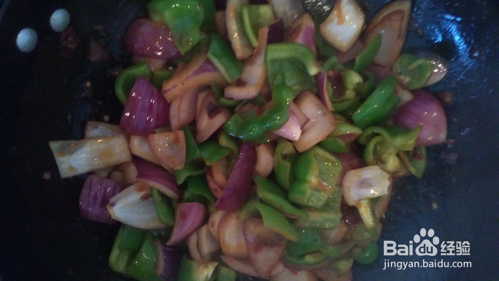 素菜青椒炒洋葱