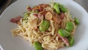 食补佳品蚕豆培根意大利面的做法
