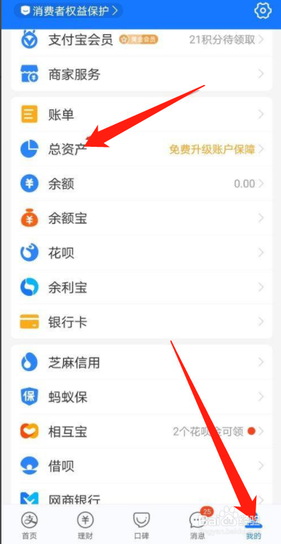 支付宝怎么查看总资产