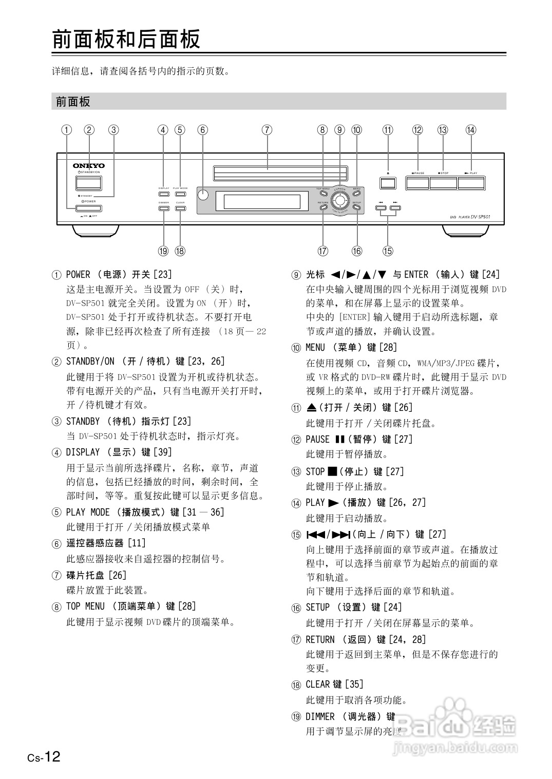 安桥DVD播放机DV-SP501型使用说明书:[1]