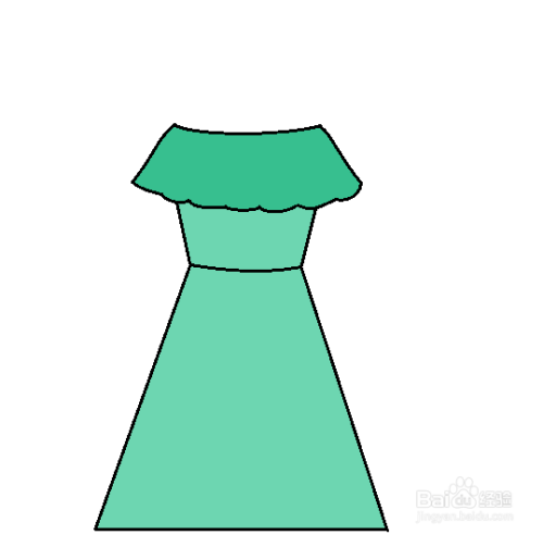 一字肩裙子怎么画简单又漂亮