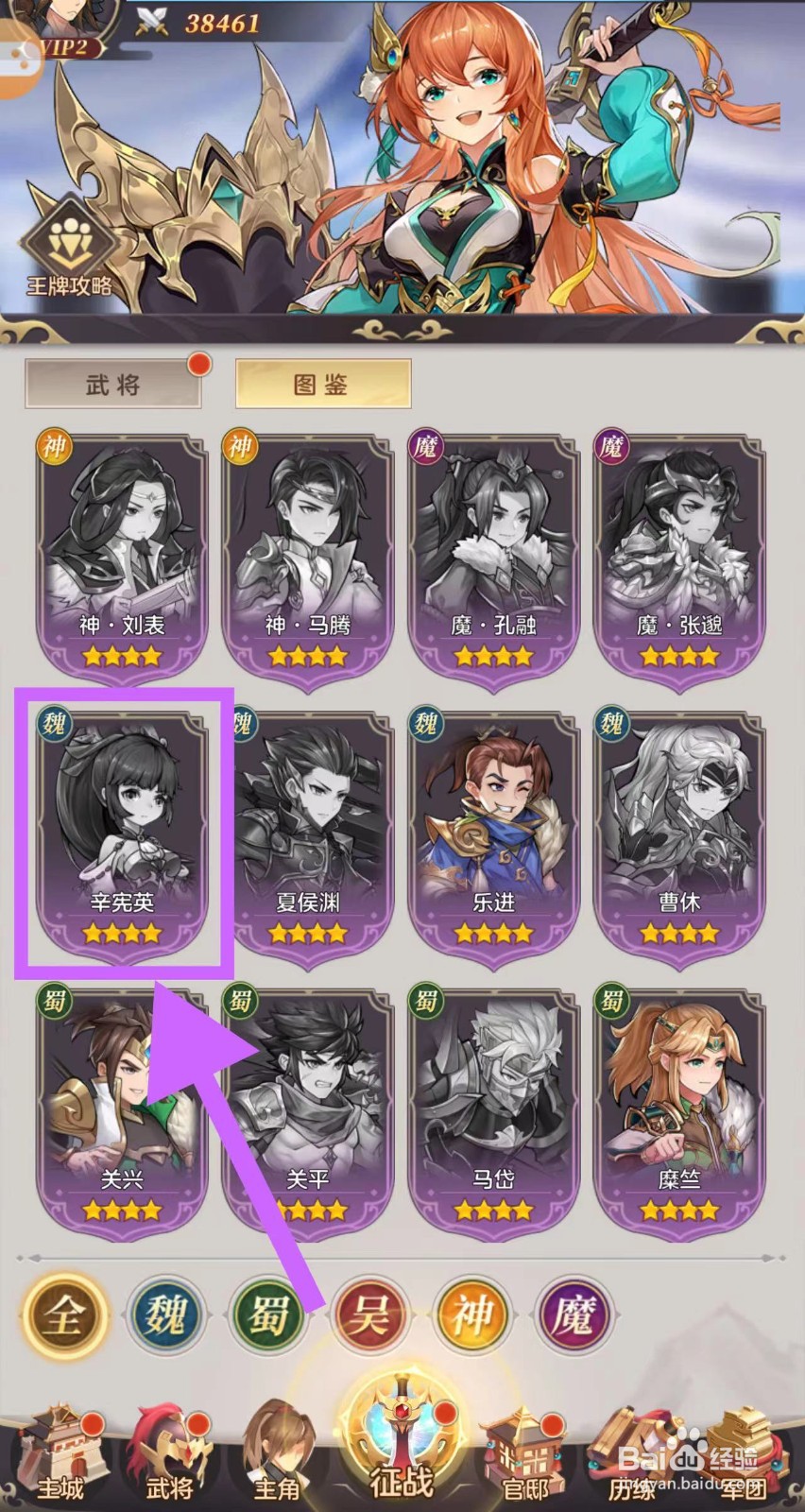 武魂三国怎么查看辛宪英的减防