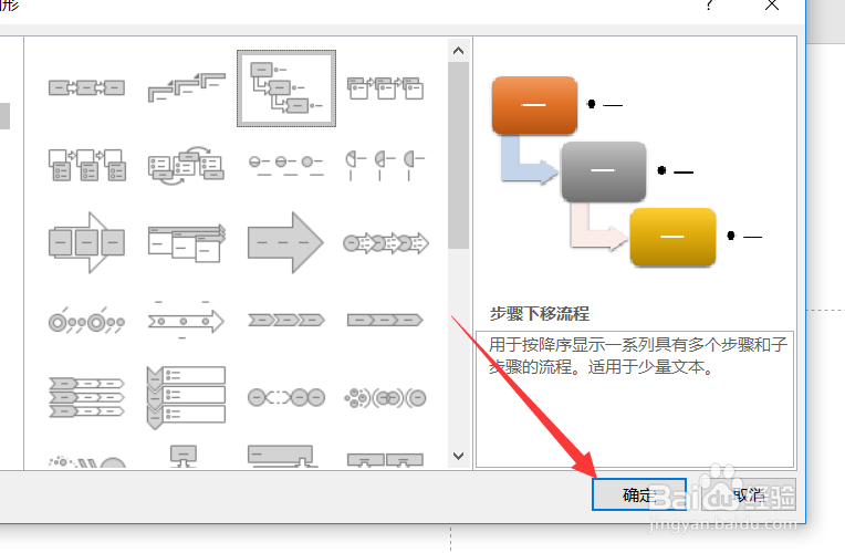 在powerpoint中如何添加smartart流程图?