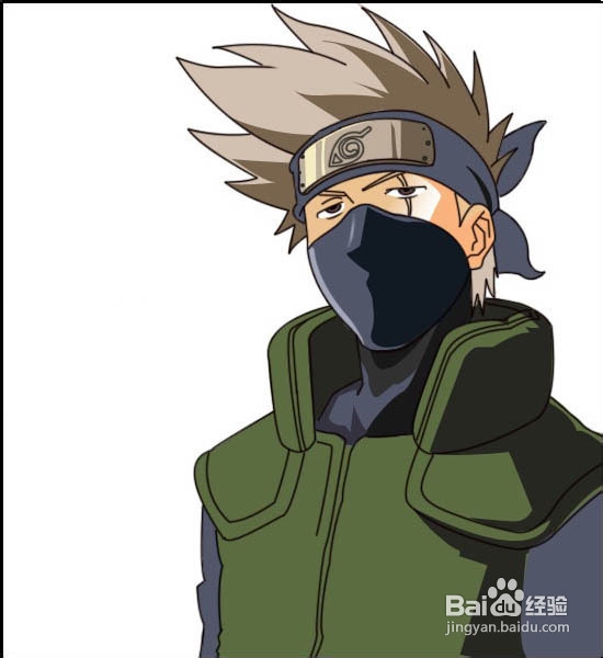 用Photoshop绘制火影忍者卡卡西教程