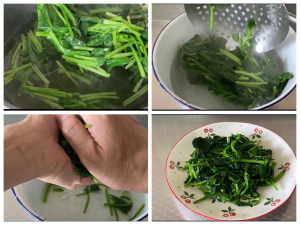 酱香鸡蛋拌菠菜