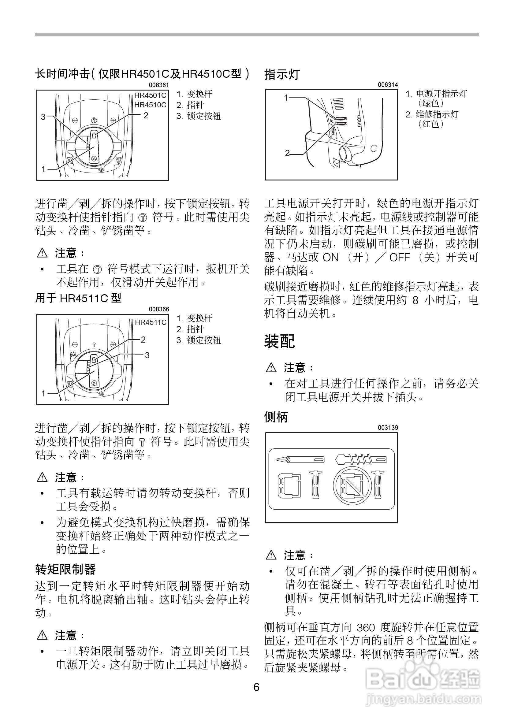 牧田电锤HR4511C型使用说明书:[1]