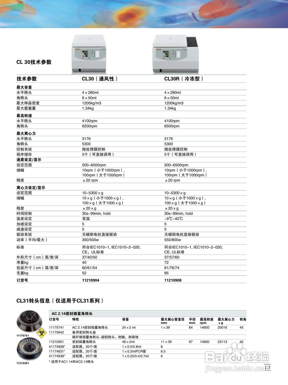 Thermo Micro CL17/21微量台式离心机说明书:[2]