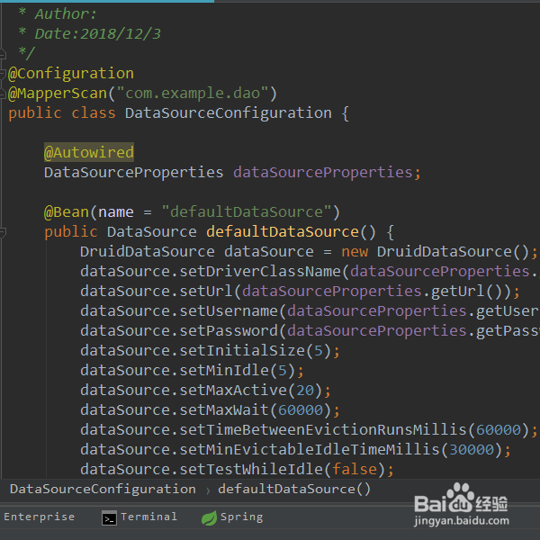 SpringBoot使用Java类的方式配置Druid连接池