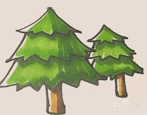 简笔画松树的简单画法
