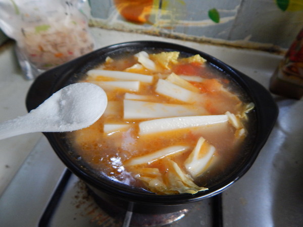 番茄牛肉汤煮年糕