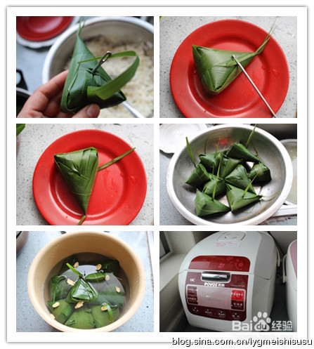 针穿粽子:黄芪蜜枣粽