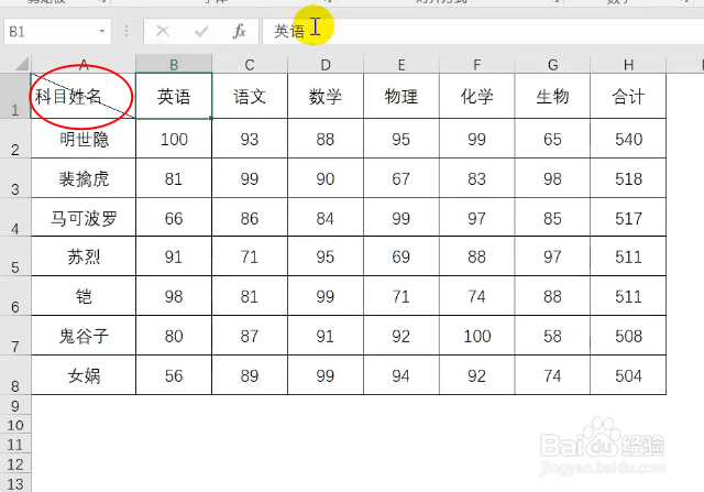 小技巧，Excel制作双栏表头的方法