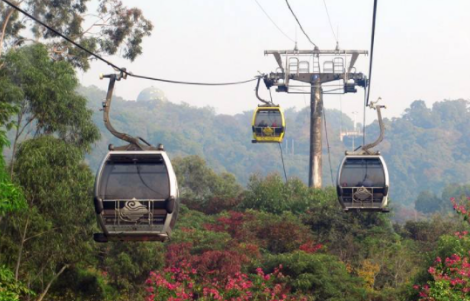 白云山索道坐到山的哪里