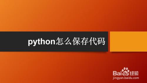 python怎么保存代码