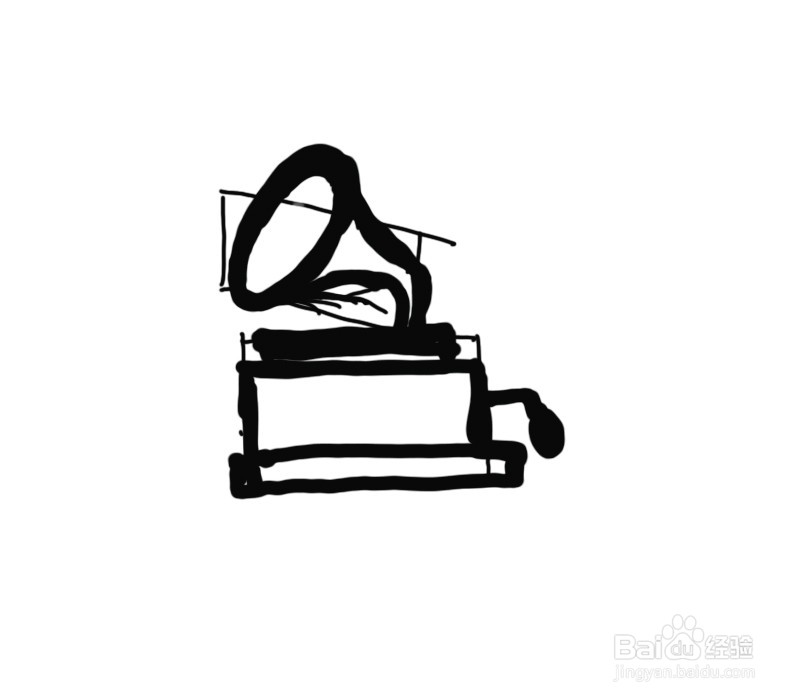 留声机简笔画