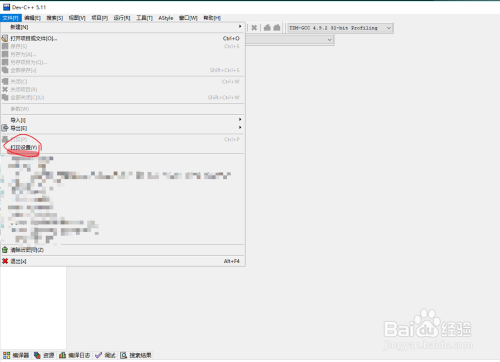 Dev C  打印设置