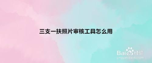 三支一扶照片审核工具怎么用