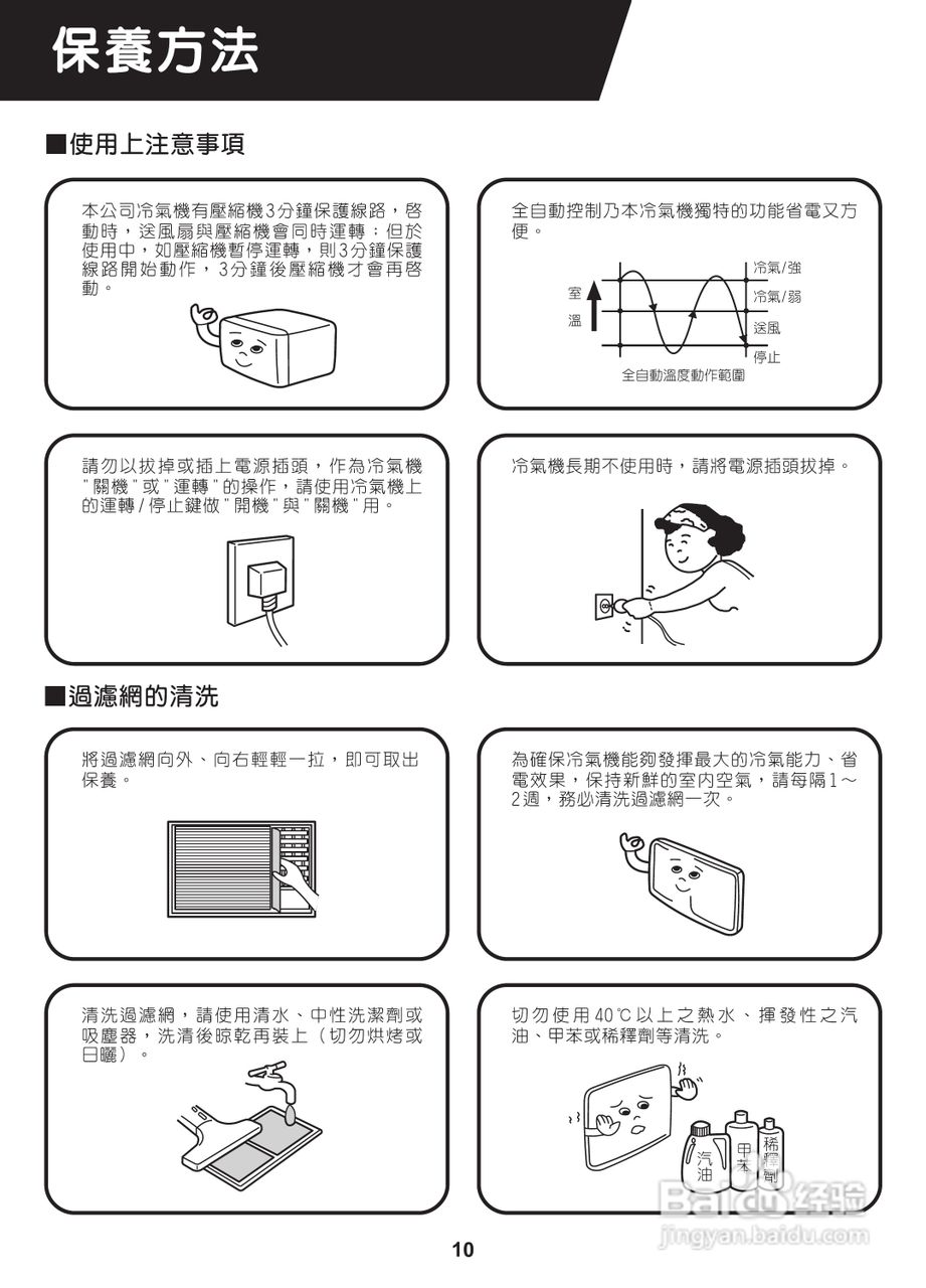 声宝AW-SA18型窗型冷气机说明书