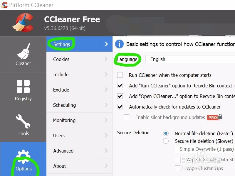 ccleaner如何将英文界面设置成中文界面