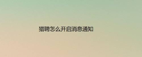 猎聘怎么开启消息通知