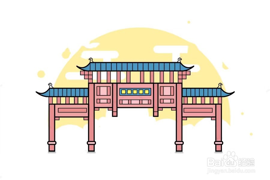 南京标志性建筑简笔画图片