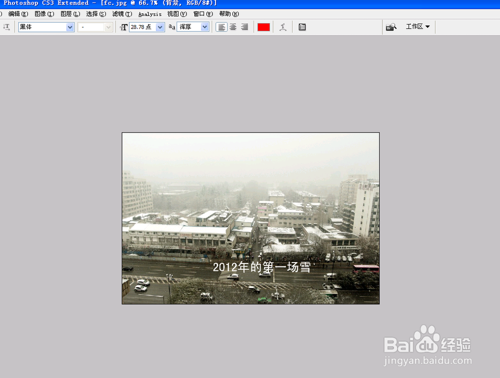 如何用PS(photoshop)给照片加文字