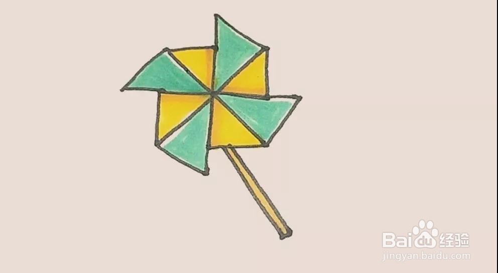 如何教孩子2分钟快速画大风车