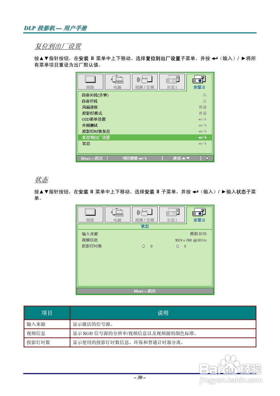 丽讯Vivitek D326 Series投影机说明书:[4]