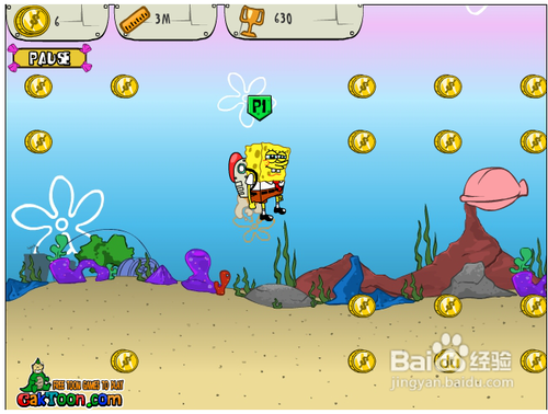 海绵宝宝潜水小游戏在线玩