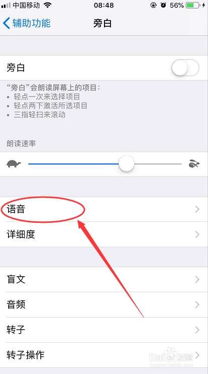 iPhone手机怎么打开旁白朗读功能