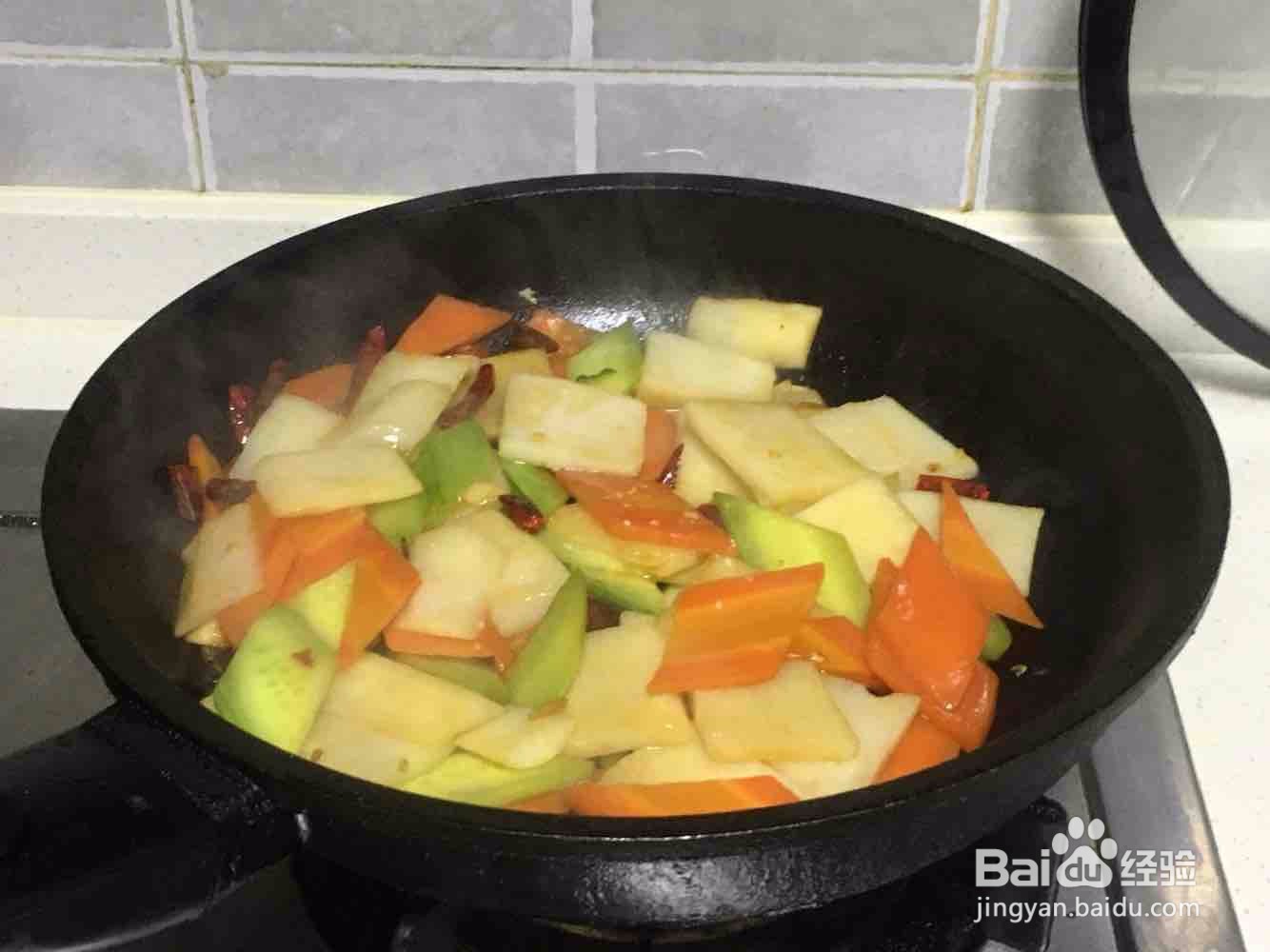 清炒三蔬的做法